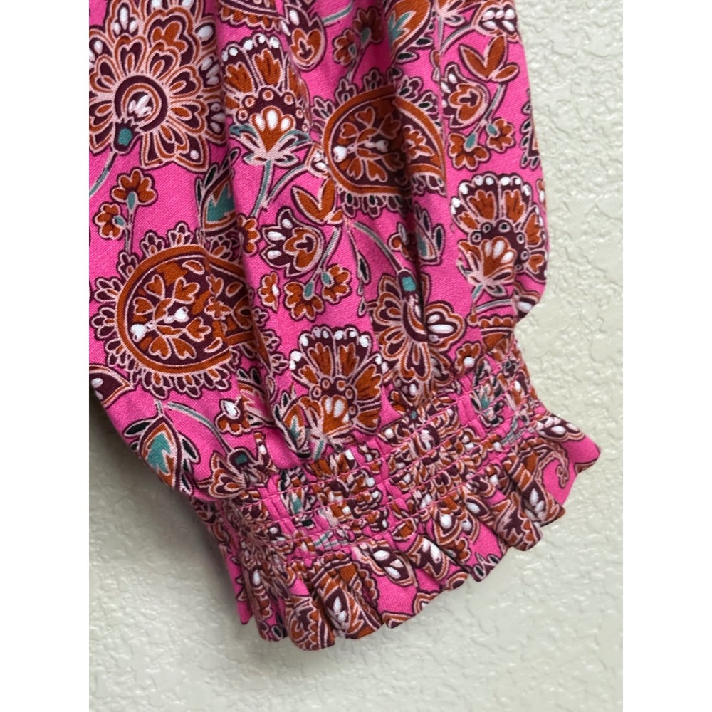 NWT Boden Pink Paisley Wrap Dress D0537 US 4R UK 8R Short Sleeve Mini - Picture 7 of 11